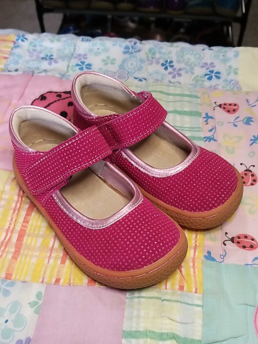 Livie & Luca Pink Mary Jane Shoes with Sparkly Dots Size 8 Gemma